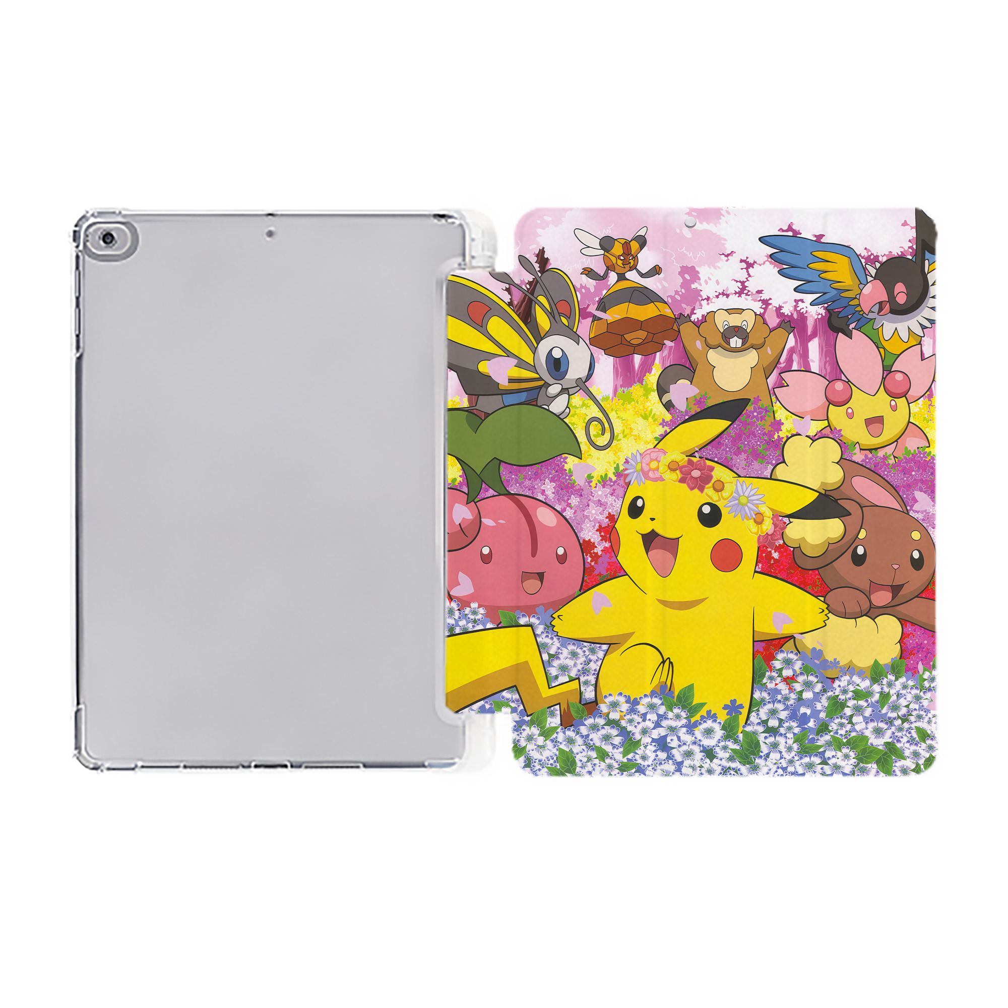 （画像用） ポケットモンスター Pokémon IPad ケース ペン収納付き 三つ折りスタンド PUレザー×シリコン 対応機種9.5/10.5/10.9インチ